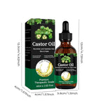 Jamaican Black Castor Oil - 100% Pure Organic Cold Pressed for Hair Growth, Eyelash/Eyebrow Serum, Scalp and Nail Care, Glass Bottle (2.02 Fl Oz) (small, castor)