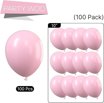PartyWoo Light Pink Balloons 100 pcs 10 Inch Pastel Baby Pale Pink Latex Helium - Image 8