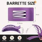 8 Pack French Flat Hair Clips for Women – Large Matte No-Slip Claw Barrettes for Thick & Thin Hair, Strong Hold Styling Accessories (Green and Purple)