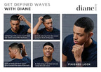 Diane 100% Boar Bristle Club Brush for Waves and Smoothing - Fine to Medium Hair Detangler for Men and Women, Shine Restorer, Soft on Scalp