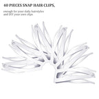 Chinco 24 Pcs Double Grip Hair Clips Metal Snap Clips Women Barrettes for Hair Making, Salon Supplies(White,2 Inch)