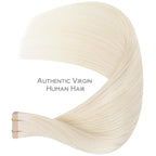 WENNALIFE Tape in Hair Extensions Human Hair, 20pcs 50g 24 inch White Blonde Remy Hair Extensions Straight Human Hair Tape in Extensions Skin Weft Tape Extensions Human Hair