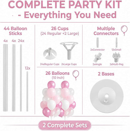 Clear Pink Balloon Column Stand Kit - Image 2
