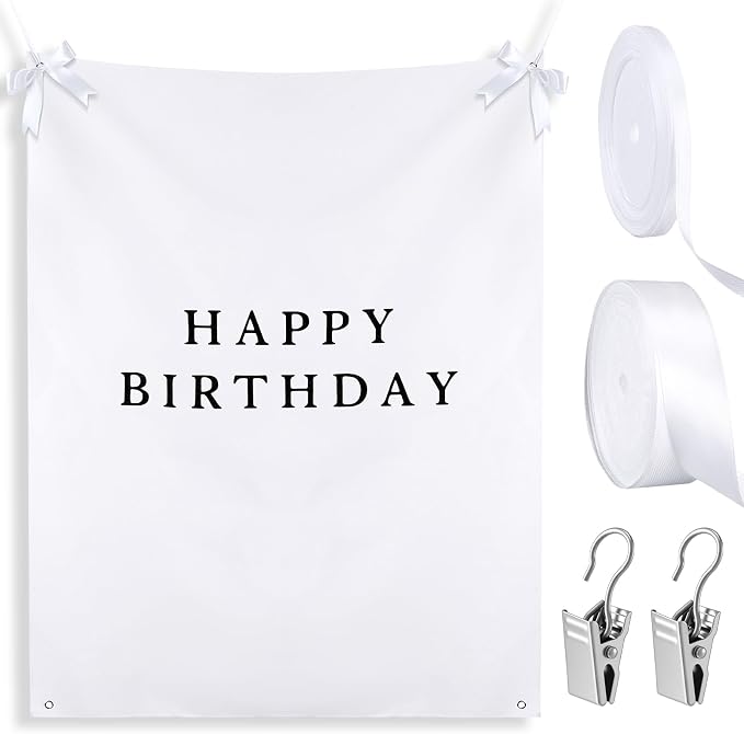 Oudain 29×39 Inch Happy Birthday Burlap Banner, Fabric Party Decorations - Image 2