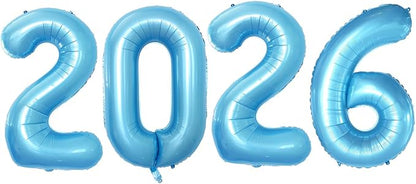 42 Inch 2026 Light Blue Foil Number Balloons by GOER