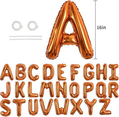 TONIFUL Orange Letter Balloons 2 Set 16 Inch A-Z Custom Alphabet Banner | 52 - Image 2