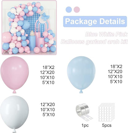 Pink and Blue Balloons Garland Kit, Baby Shower, Gender Reveal Party Decoration - Image 2