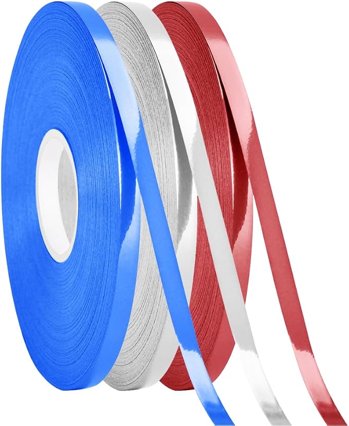3 Rolls Patriotic Ribbon, 4th of July Curling Ribbon by PendantofLuck