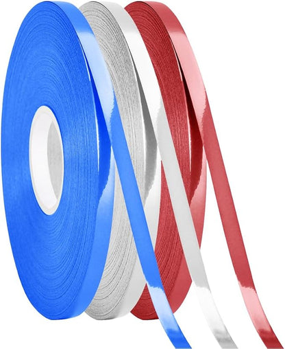 3 Rolls Patriotic Ribbon, 4th of July Curling Ribbon by PendantofLuck