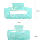 Jayongnee Hair Claw Clips - 4Pcs Medium Clips for Thick or Thin Hair - Square Claw for Women - Rectangle Hair Clips Nonslip Acrylic Hair Accessories for Girls (pink,white,blue,green)