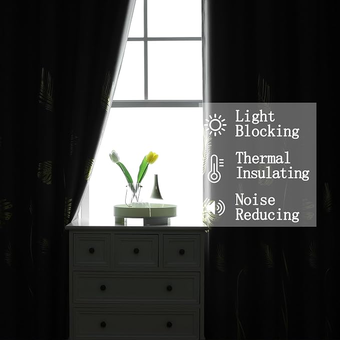 Grey Blackout Curtains for Bedroom 102 Inches Long, Room Darkening Grommet - Image 6