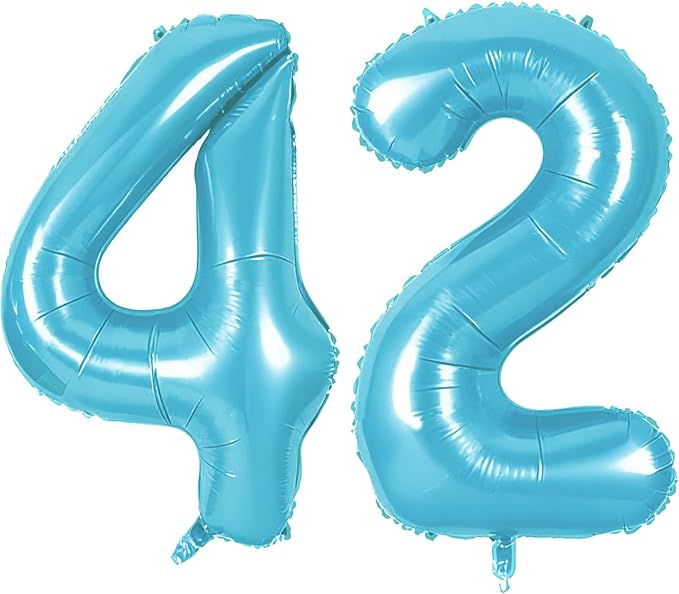 Number 42 Balloons for 42nd Birthday Party Decorations, 0-100 Large No.42 by Joycard