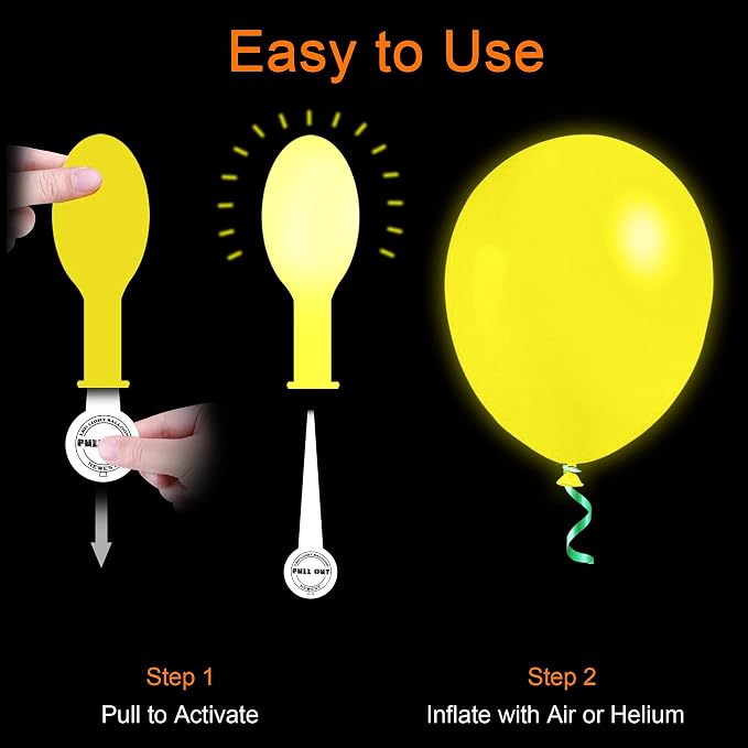 Light Up Balloons, 32 Pack, 8 Colors, Flashing LED Balloons | Glow in the dark - Image 7