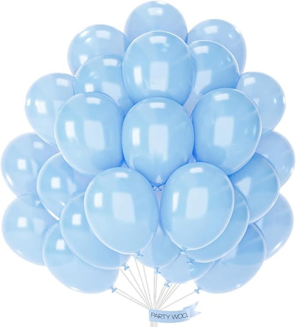 PartyWoo Pearl Light Blue Balloons 50pcs Baby Pastel Blue Color | 12 Inch by PartyWoo