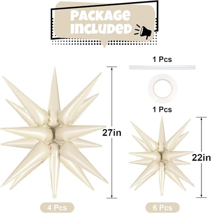 10 Pcs Star Balloons Explosion Balloons Foil Cone Balloon Magic - Image 2