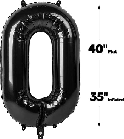 Black 40 Inch 10 Number Balloons, Balloon Decorations - Image 3