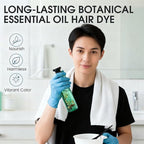 Long-Lasting Botanical Essential Oil Hair Dye,Mild Formula Long Lasting Hair Dye Set,Plant-Based Hair Color for Gray Coverage (Dark Brown)