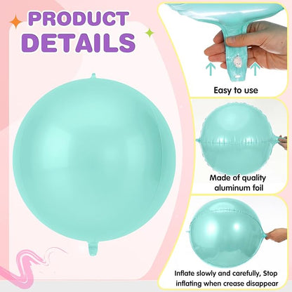 Jenaai 30 Set Pastel Round Foil Balloons Bulk 22 Inch 4d Metallic Giant - Image 6