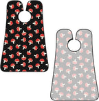 Ultimate Shaving Bib, Beard Trimming Apron with Hair Catcher, Cute Cartoon Red Mushrooms