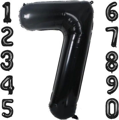 40 Inch Black Number 7 Balloons Helium Giant Black 7 Balloons by LHOAVWE