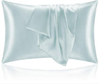 BEDELITE Satin Pillowcase for Hair and Skin, Super Soft and Cooling Similar to Silk Pillow Cases 2 Pack with Envelope Closure, Gift for Women Men(20"x30" Queen Size, Stone Blue)