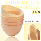 7Pcs Silicone Facial Mask Bowl DIY Face Mask Mixing Bowl for Home Salon Spa Face Skin Applicator, Yellow