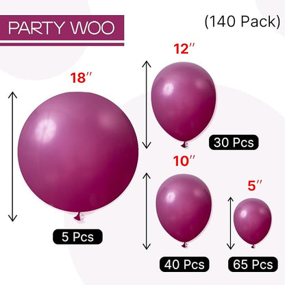 PartyWoo Dark Purple Balloons 140pcs Royal Purple Boho Neutral Color | 18 12 10 - Image 7