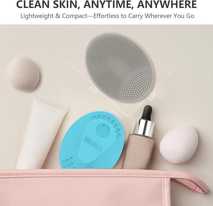 Face Scrubber 6 Pack, BEAUTAIL Silicone Manual Facial Cleansing Brush for Men Women, Gentle Face Scrubber Exfoliator, Skin Care Exfoliating Face Brush