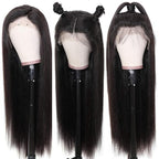 Hermosa 13x4 Lace Front Human Hair Wigs Pre Plucked 12A 220% Density Straight Human Hair Lace Front Wigs with Baby Hair for Women Natural Hairline Natural Color 16 inch