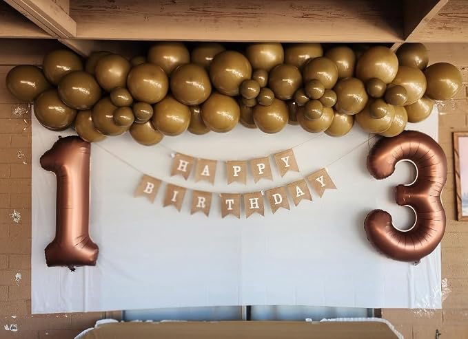 Number Balloons 40 Inch Coffee 3 Balloon - Image 3