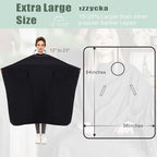 Professional Barber Cape With Armholes - Hands Free All Purpose 64"x56" Large Waterproof Salon Capes for Hair Stylist - Nylon Hair Cutting Cape For Hair Dye, Hair Color,Haircut - Black