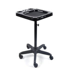 Aluminium Salon Instrument Tray, Height Adjustable Trolley Cart Tray Station on Wheels for Salon Tattoo Spa Beauty Service Holder Tool Storage (Black,Style 2)