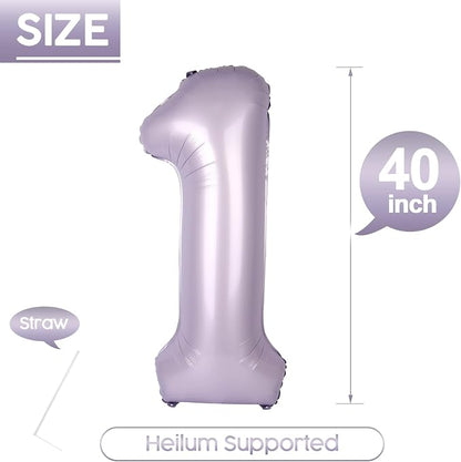1 Balloon - Lilac Birthday Number Balloons, 40 Inch Decorations Men Women | - Image 5