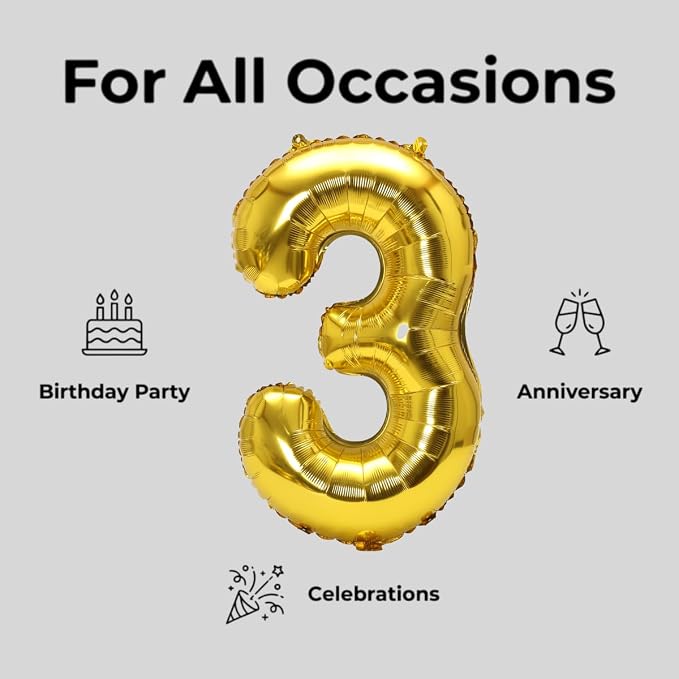 YPSelected 32 Inch Large Foil Helium Number Balloon Birthday Wedding Party 0-9 - Image 5