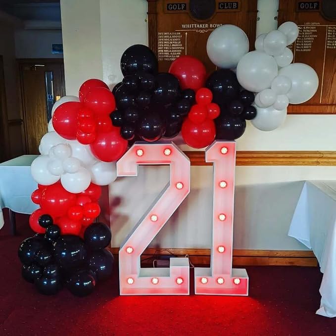 Red and Black White Balloon Arch Kit, Different Size Balloons - Image 4