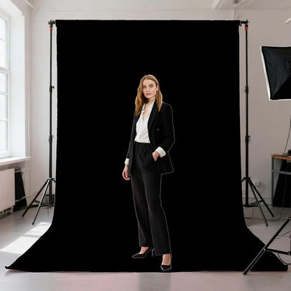 Black Photography Backdrop for Photoshoot, Fabric 5x7ft | Polyester Studio - Image 2