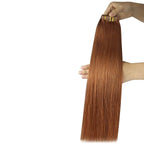 YoungSee Hair Extensions Clip ins Copper Clip in Human Hair Extensions Copper Straight Clip in Extensions Dyable Remy Hair for Women 20inch 120g 7pcs