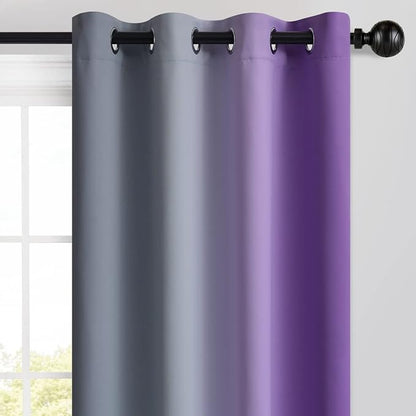 Yakamok Ombre Purple and Grey Curtains - Image 3