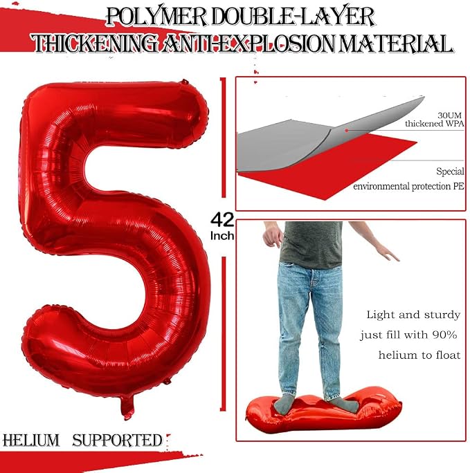 Number 50 Balloons for 50th Birthday Party Decorations, 42 Inch Jumbo Foil - Image 2