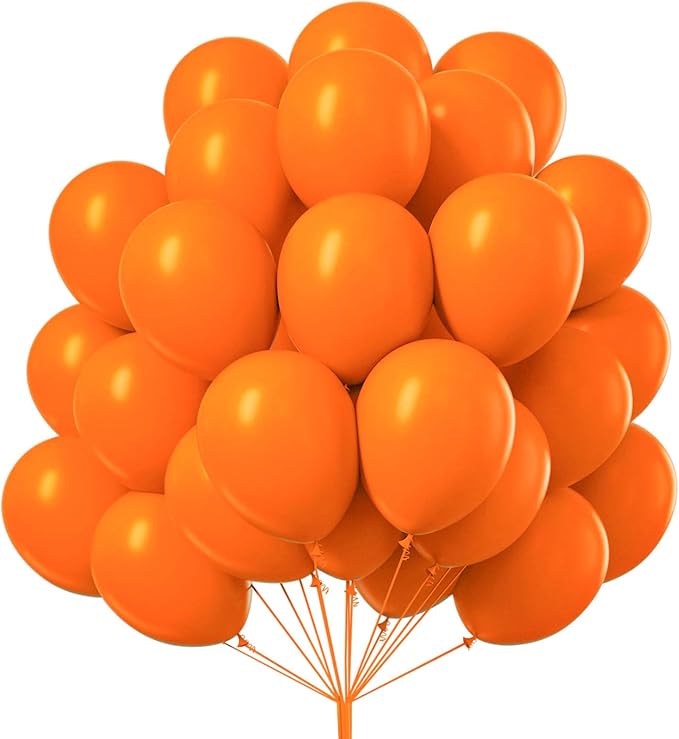 PartyWoo Orange Balloons 100pcs Fall Latex Helium Balloons 12 Inch | Birthday by PartyWoo