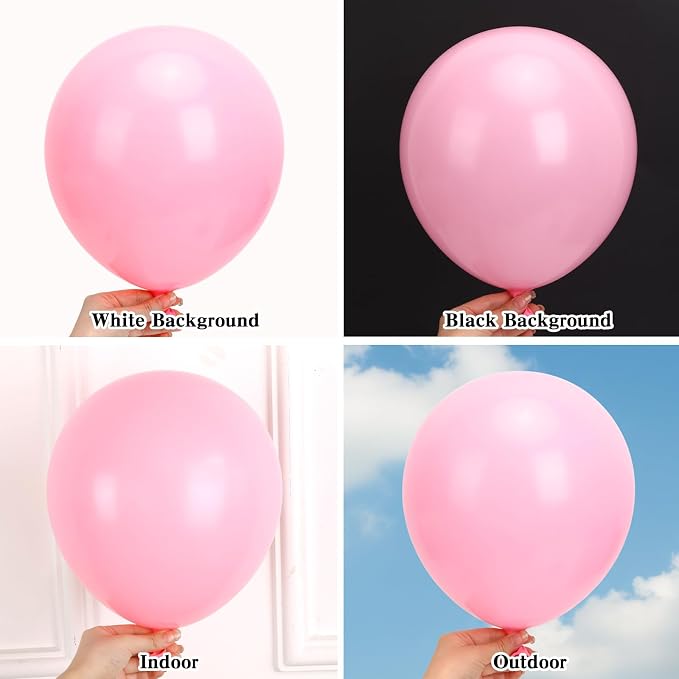 RUBFAC Pastel Pink Balloons Different Sizes Light Pink Balloon Arch 154pcs | - Image 4