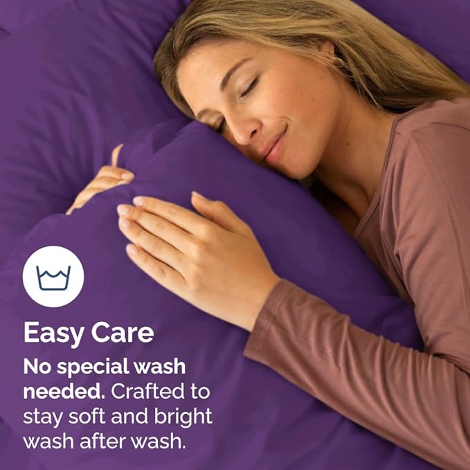 King Pillow Cases Set of 10 - Ultra Soft Hotel Quality Pillowcase Covers - Comfy & Wrinkle Free - Shrink, Stain and Fade Resistant - Easy-Care, Machine Washable Pillow Protectors - 10 Pcs Set - Purple