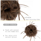 HMD Tousled Updo Messy Bun Hair Piece Hair Extension Ponytail With Elastic Rubber Band Updo Bun Synthetic Hairpieces for Women