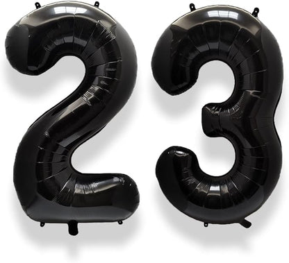 AULE 40 Inch Black Number Balloon 23 Foil 0-9 Birthday Big Numbers | Birthday by AULE