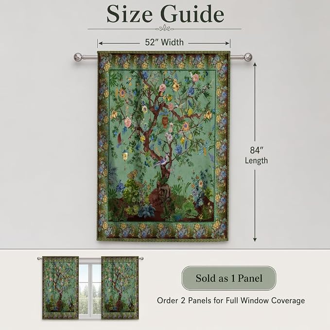 HMS Happy Memories Door Curtain, Tree of Life, 1 Panel | Rod Pocket, Thermal - Image 5