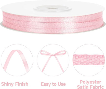 KINGLAKE Light Pink Satin Ribbon - Image 3