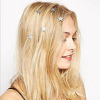 Unicra Gold Hair Pins Star Hair Clips Bridal Wedding Hair Accessories for Women and Girls Pack of 5 (Silver)
