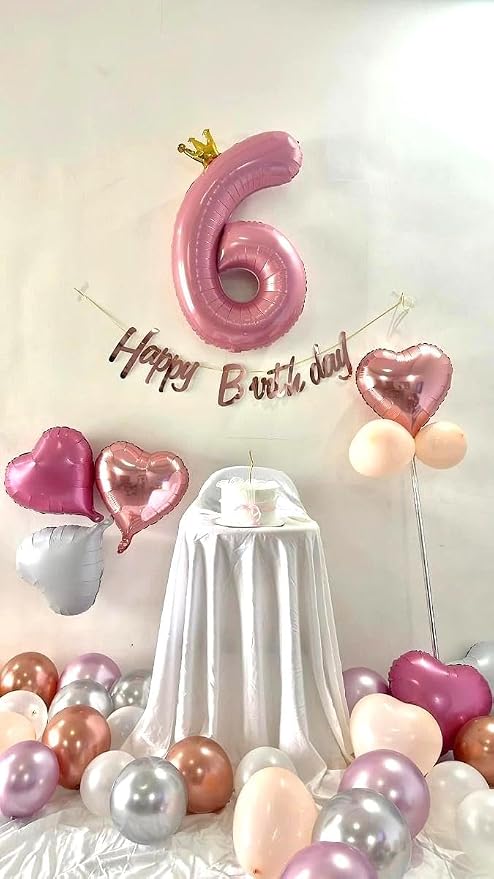 Pink Crown Number 9 Balloon 40 inch, Big Pink 9th Birthday Party Decorations | - Image 4