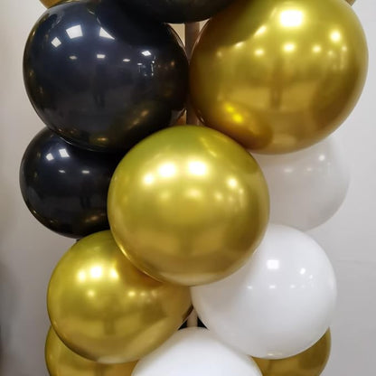 100Pcs Black Gold White Column Tower Balloons - Image 5