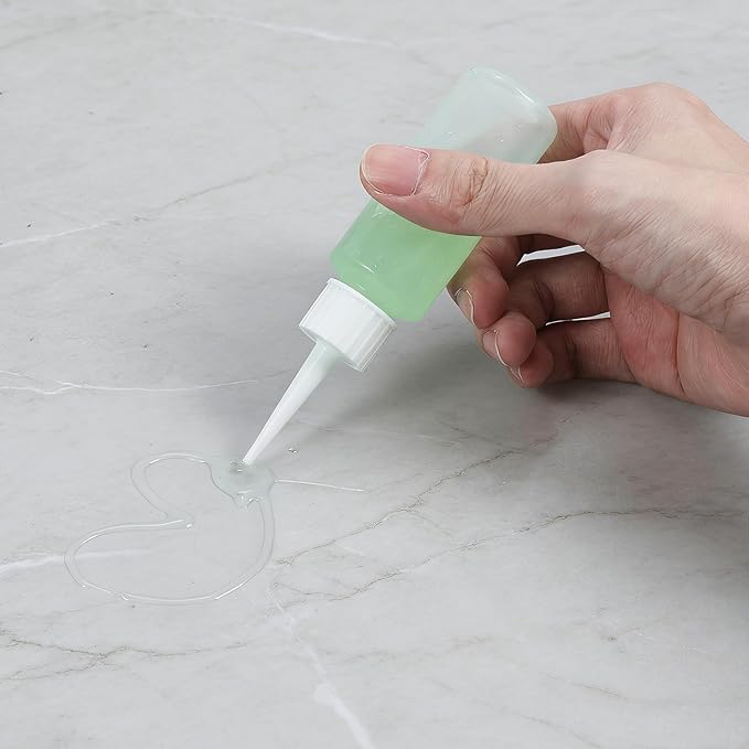 8 Pcs Small Squeeze Bottles, 50ml Tiny Applicator Bottle, Clear Empty Needle Tip Bottles for DIY Craft, Leak-Proof Hair Dye Bottle for Hair Dye, Paint Art and Liquids